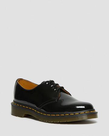 Black Women's Dr Martens 1461 Patent Leather Oxfords Shoes | CA 363FDN